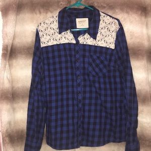 Blue and lace flannel